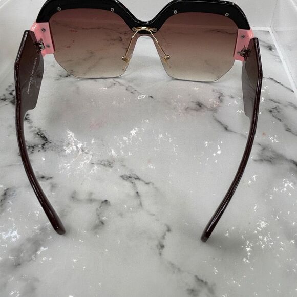 Amazon Women's Brown Pink Gradient Lens SMU09S Oversized Sunglasses OS - Picture 3 of 5